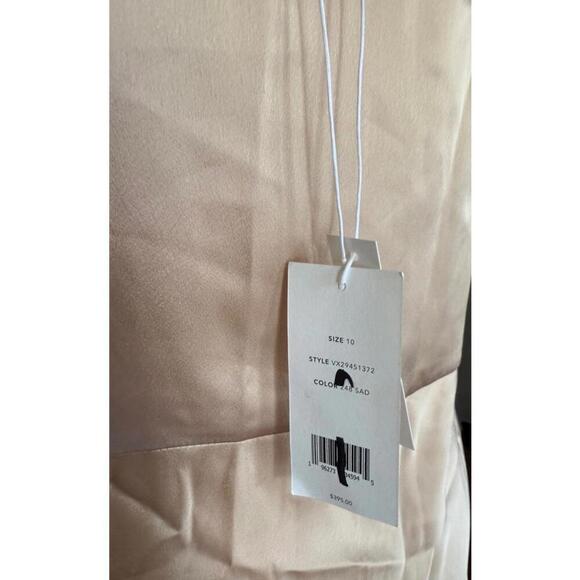 New Vince Gold Satin Slip Dress with Spaghetti Straps, Size 10 - Picture 4 of 5
